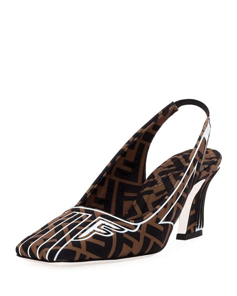 fendi ff slingback loafer pumps|Fendi high heel pumps.